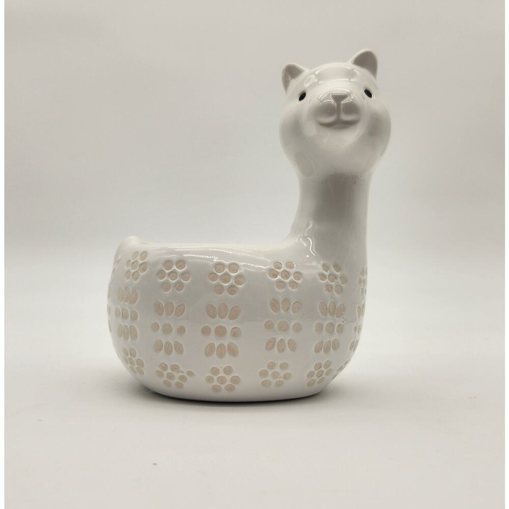 Cute Little White Ceramic Alpaca‎ Planter/Jewelry Holder Perfect For Succulents
